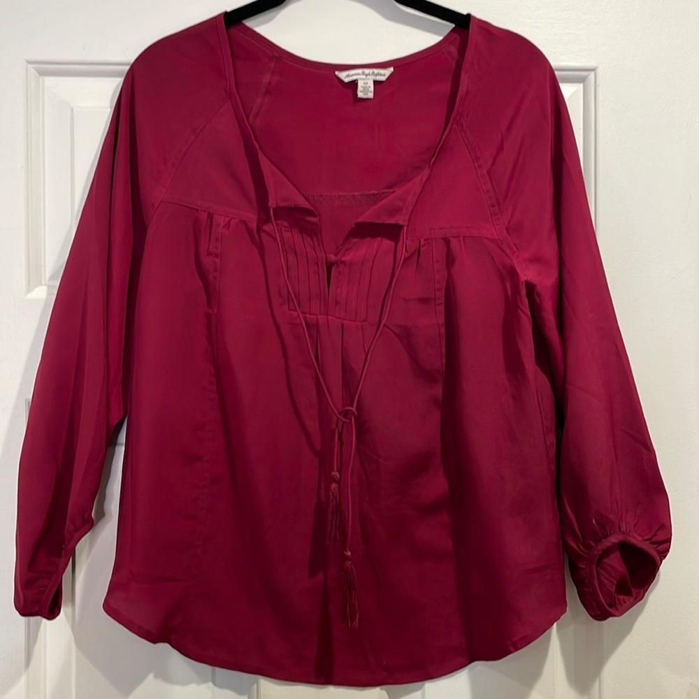 AEO Wine Blouse